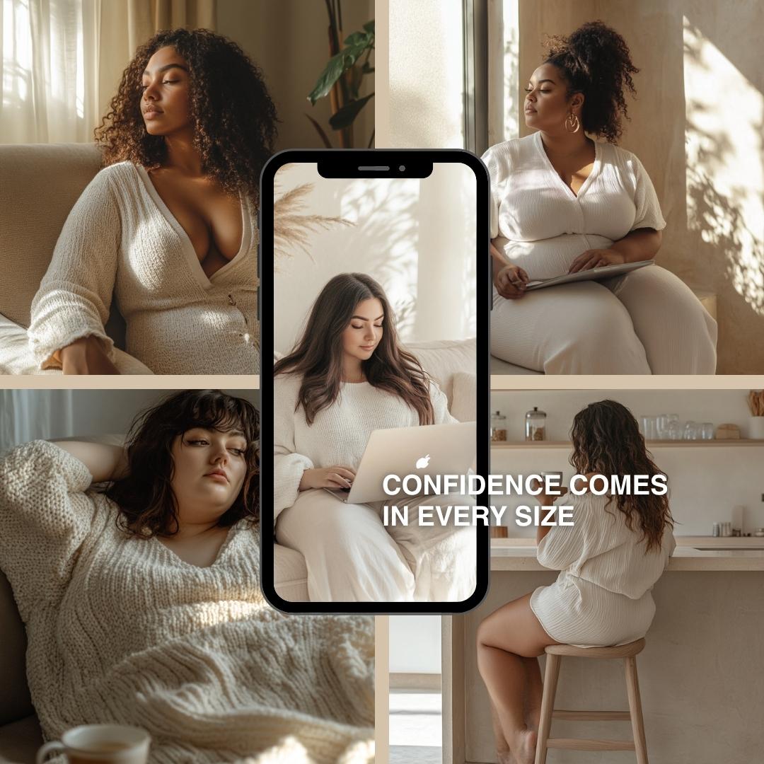 COZY PLUS SIZE | Premium AI Stock Imagery