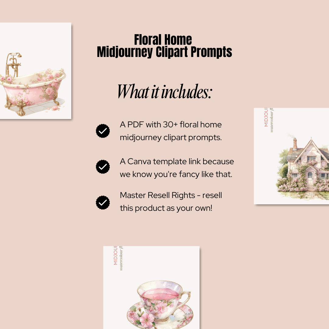 Floral Home Midjourney Clipart Prompts