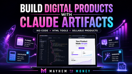 How to build digital products with Claude Artifacts using HTML tools, templates, planners and AI-built resources for creators