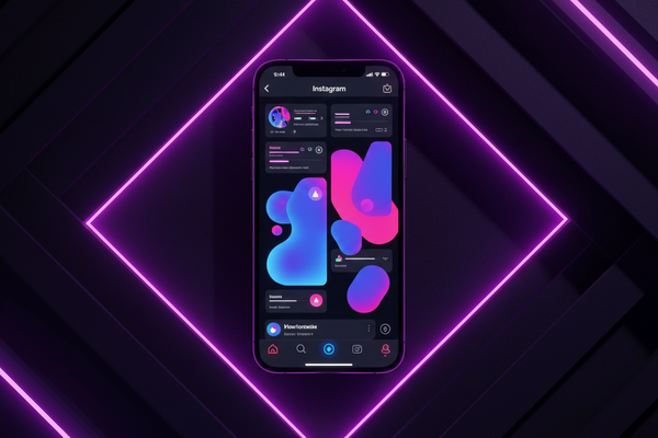 Faceless Instagram Account Ideas That Actually Make Money in 2026 | Mayhem to Money. Dark bold aesthetic background, iphone 17 instagram mockup, neon purple and pink accents