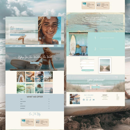 Salt + Stillness 1-page funnel template example layout