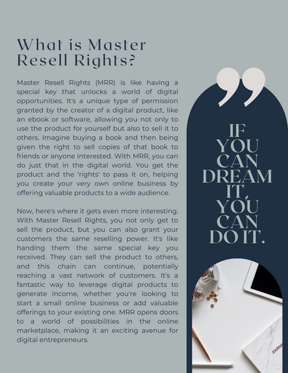 Master Resell Rights eBook | Digital Income Guide + MRR