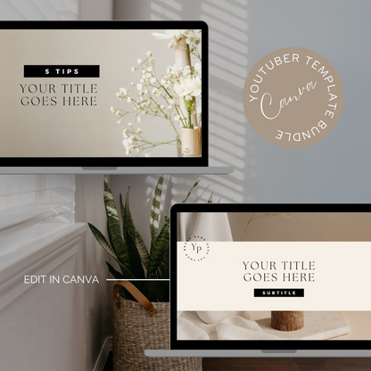 YouTuber Canva Template Bundle for Social Media Branding