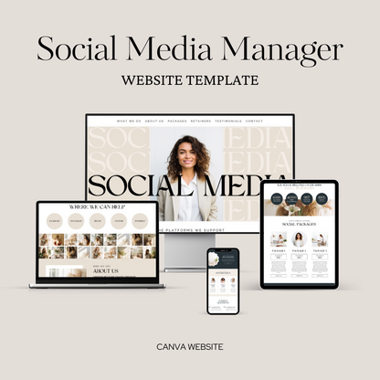 Social Media Manager Website Canva Template