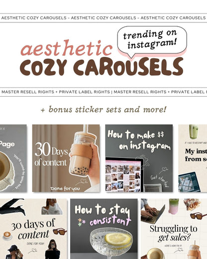Aesthetic Cozy Carousels – Viral Instagram Content Bundle
