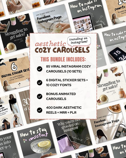 Aesthetic Cozy Carousels – Viral Instagram Content Bundle