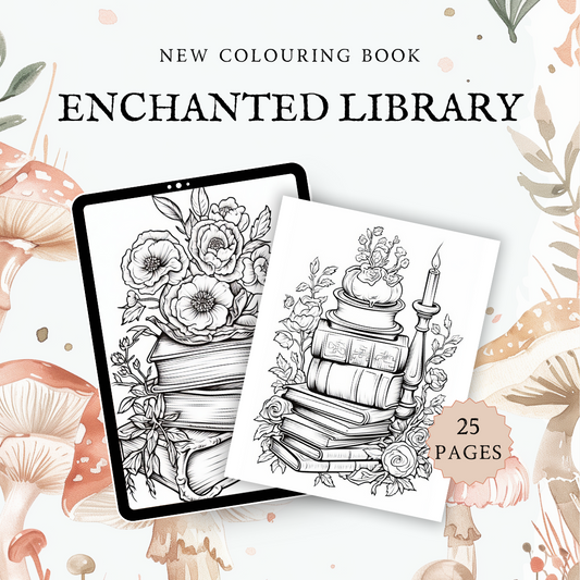 Enchanted Library Coloring Book