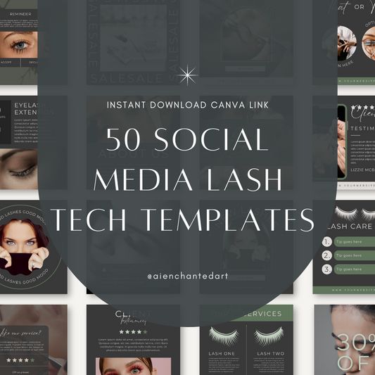 Lash Tech | Lash Social Media | Elegant Editable Canva Templates For Beauty | Beauty Instagram Templates | Lash Extension Post | Lash Quotes