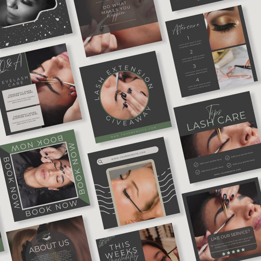 Lash Tech | Lash Social Media | Elegant Editable Canva Templates For Beauty | Beauty Instagram Templates | Lash Extension Post | Lash Quotes
